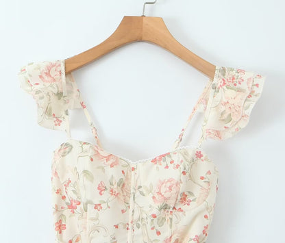Fun Spring Dresses 2024 | Flutter Sleeves Bow Floral Dress