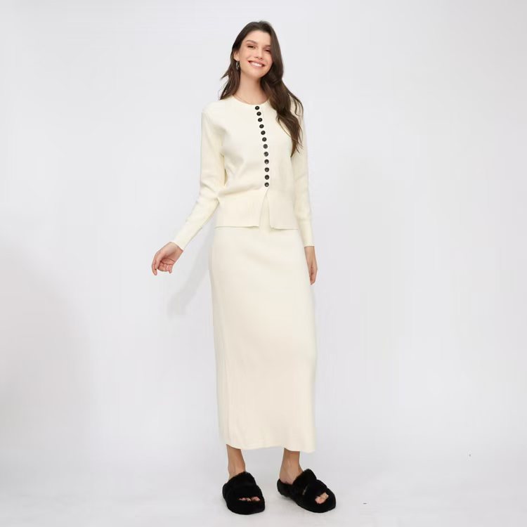 Chic Knit Cardigan & Skirt Set - Women's Two-Piece Winter Outfit 2025 TGC FASHION Chic Knit Cardigan & Skirt Set - Women's Two-Piece Winter Outfit 2025 TGC FASHION