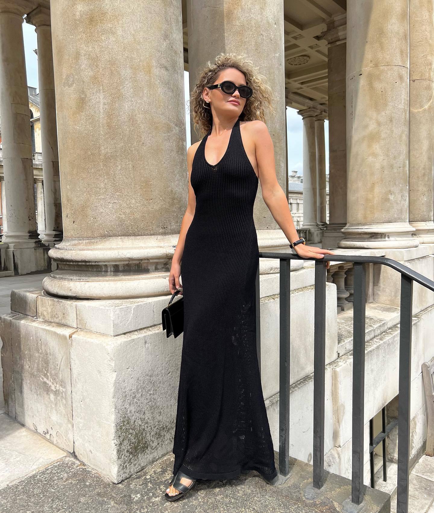 Elegant Dresses 2024 | Beach Halter Maxi Sundress M / White Elegant Dresses 2024 | Beach Halter Maxi Sundress M / White