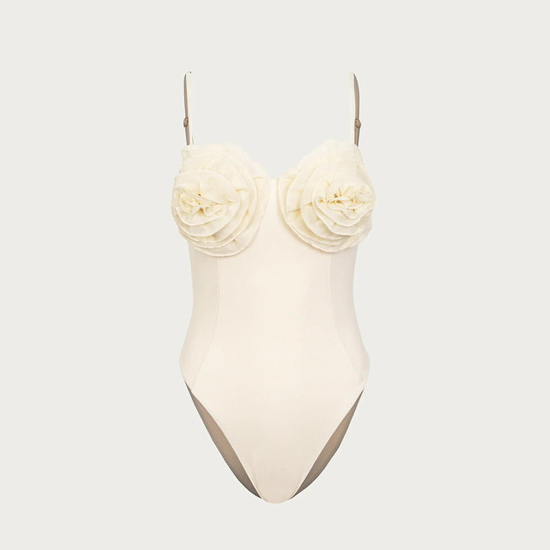 Summer Outfits 2024 | Elegant 3D Floral One-Piece Bathing Suit