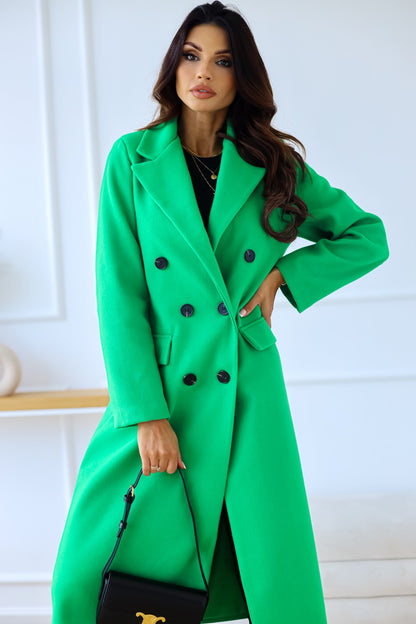 Trench Coat Outfit | Green Aesthetic, Blue Aesthetic Vibrant Colors Trench Coat