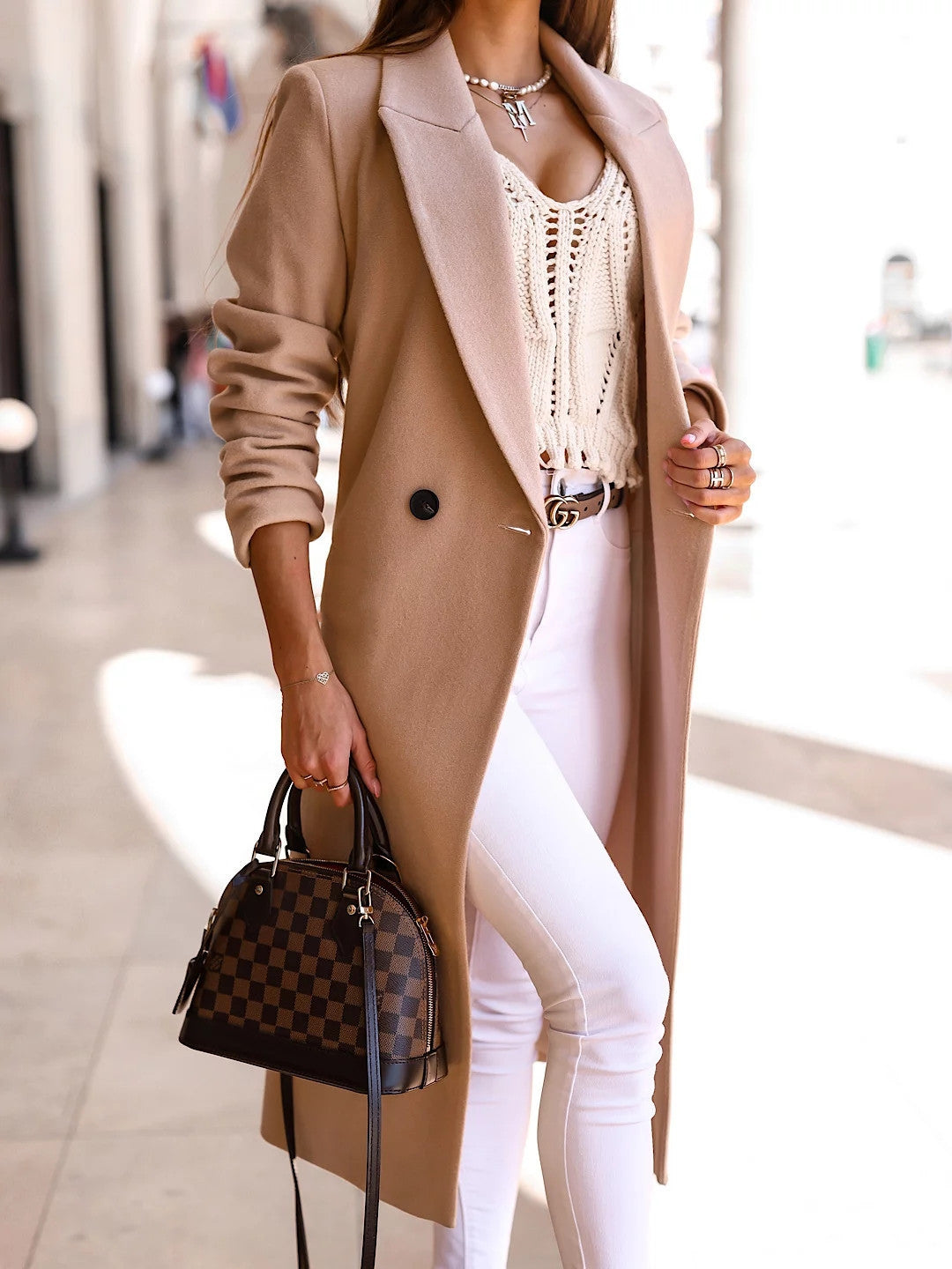 One button hot sale trench coat