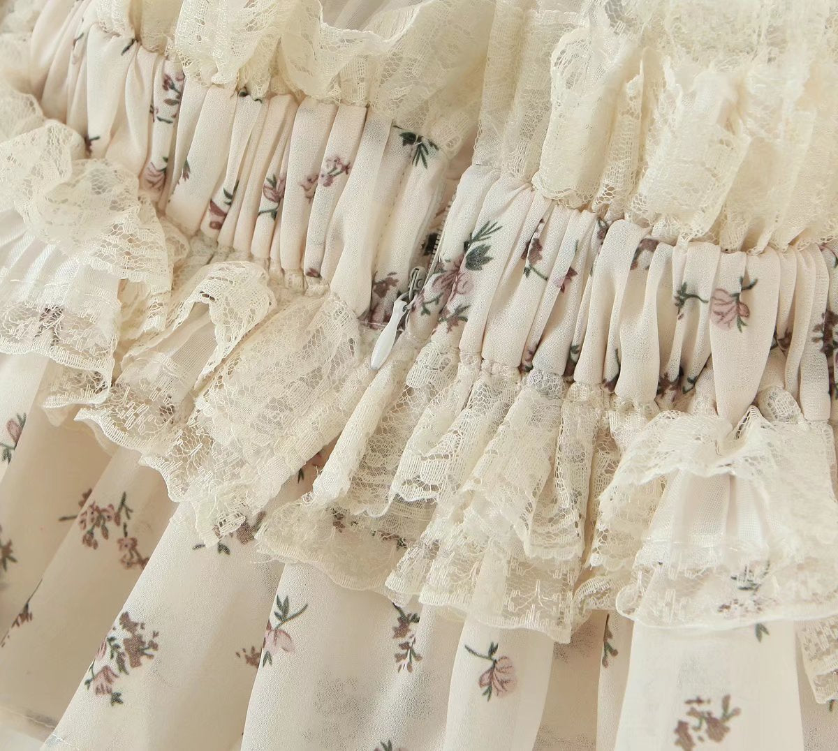 Spring Outfits | Fresh Flowers Ruffles Asymmetric Sun Dress