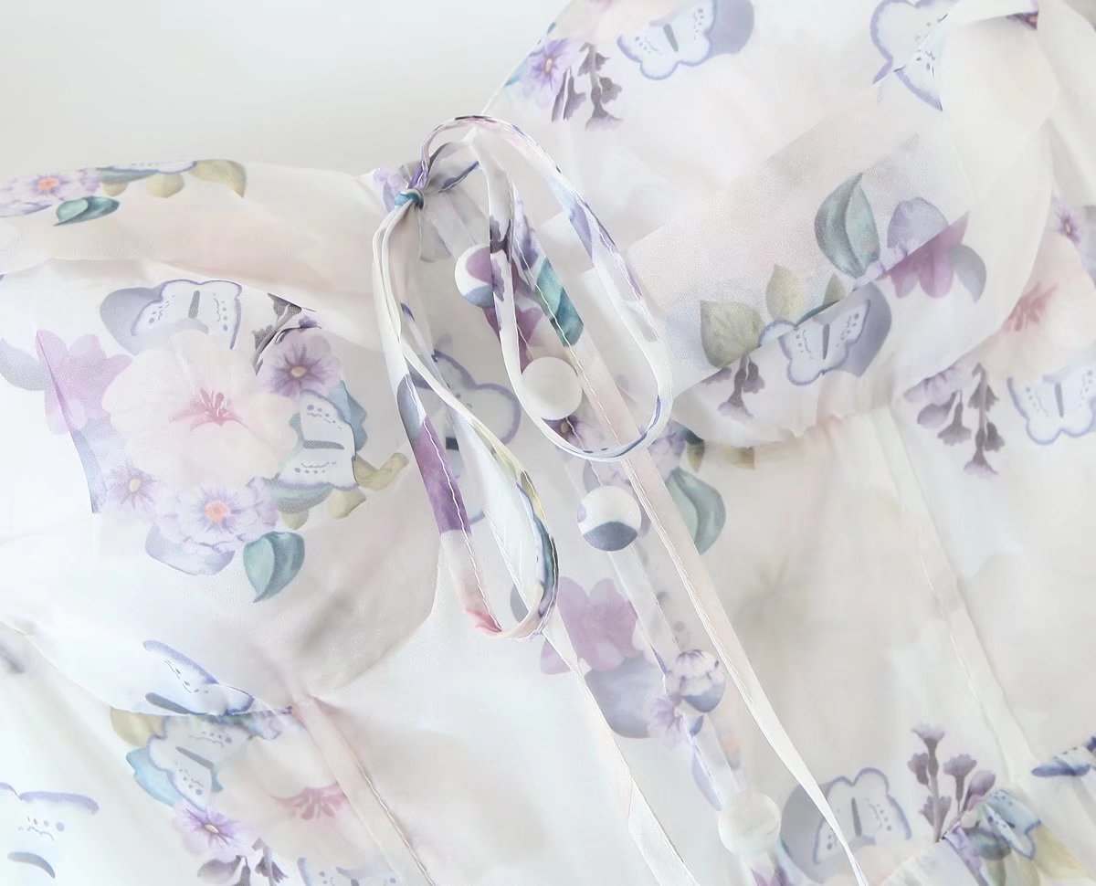 Spring Dresses |  Romantic Lilac Lavender Off Shoulder Chiffon Ruffles Princess Dress