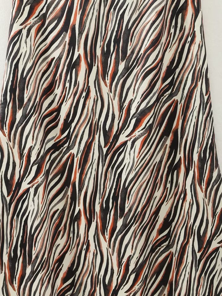 Summer Outfits | Brown Aesthetic Zebra High Waist Skirt