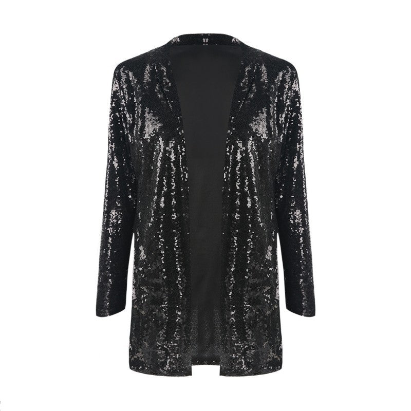 NYE Outfits | Disco Glam Party Silver Aesthetic Sequin Blazer