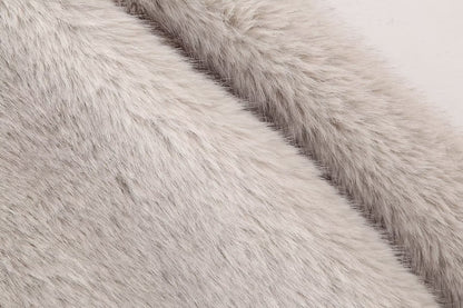 Fur coat aesthetic | Short Gray Faux Fur Jacket