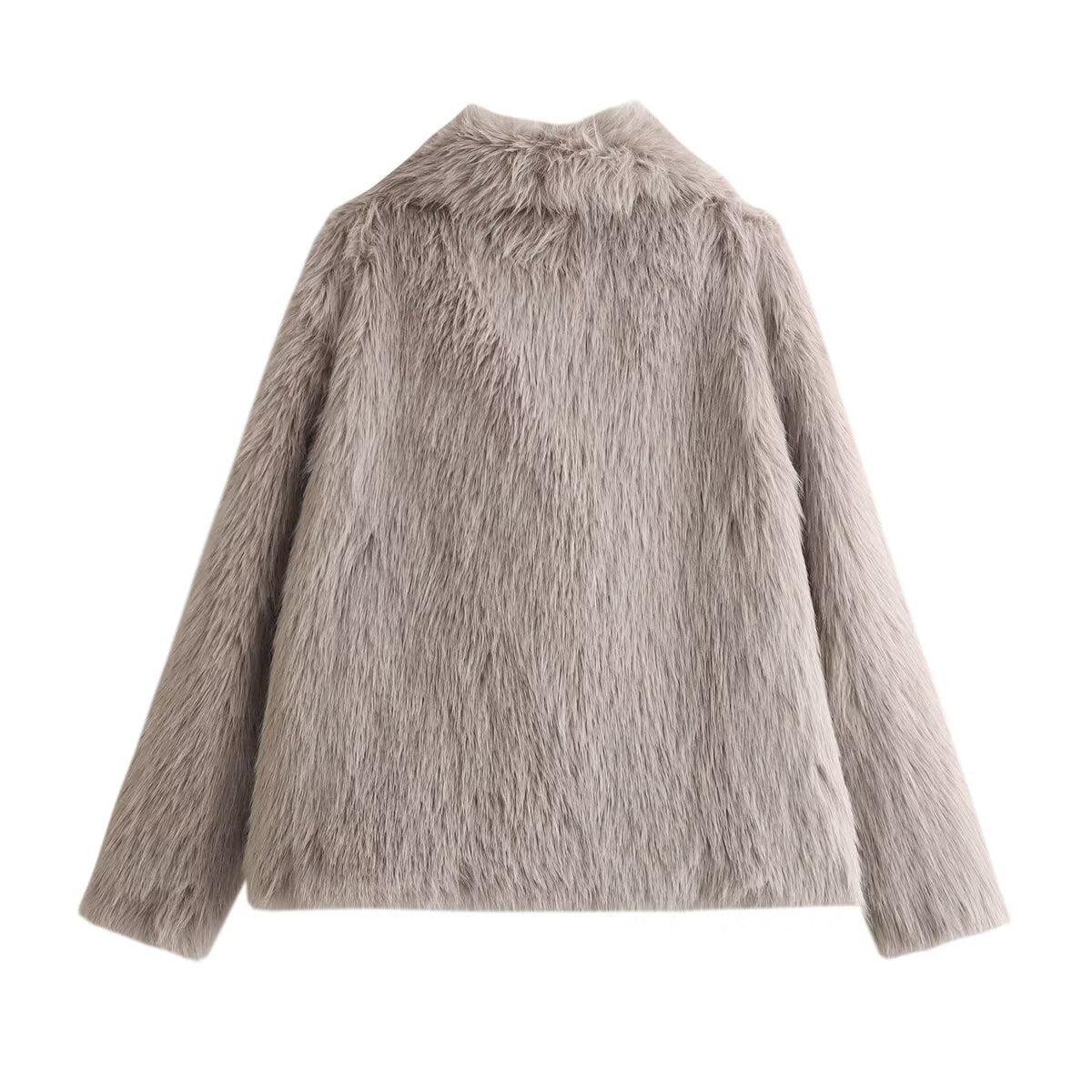 2024 Fashion Trends |  Beige Aesthetic Faux Fur Coat