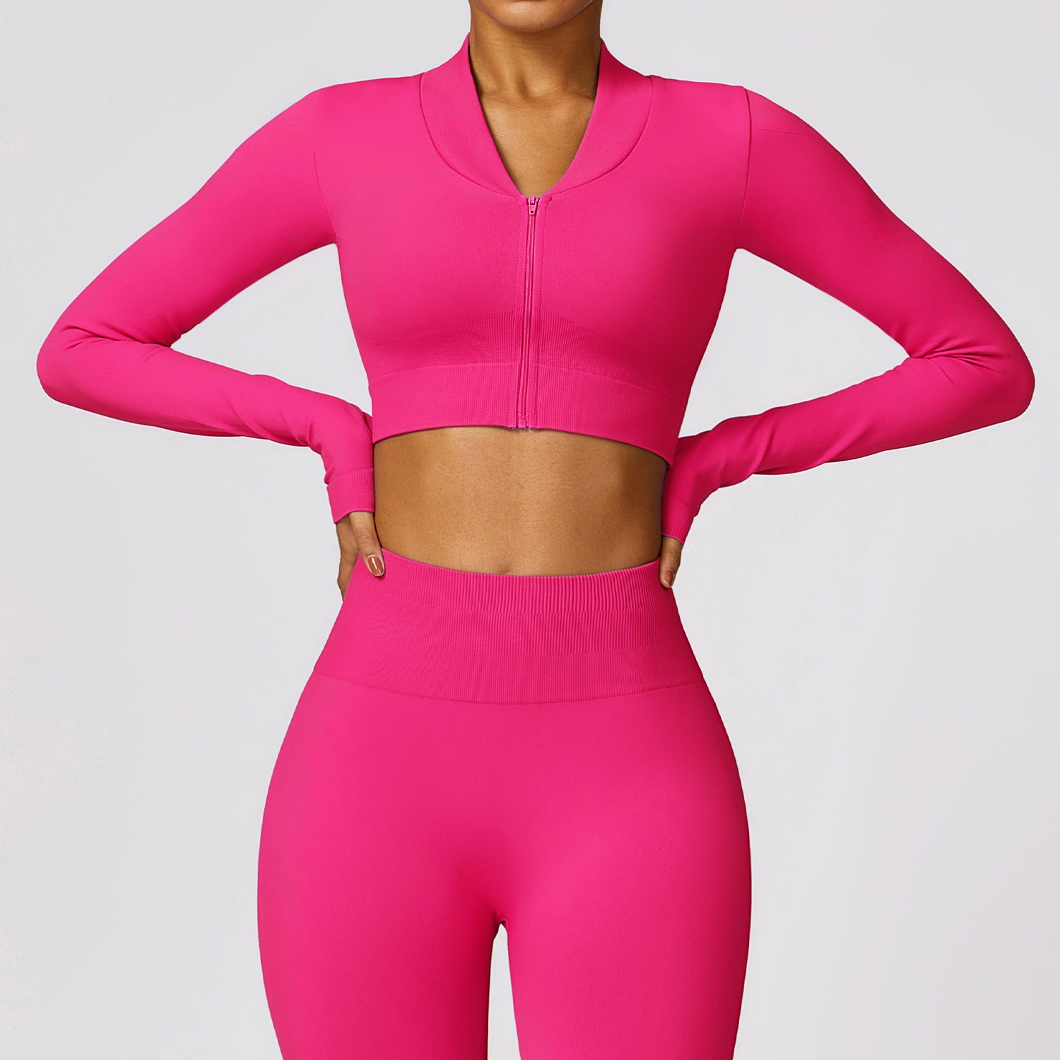 Gleeter Workout Jacket for Women Full Zip Long Sleeve Yoga