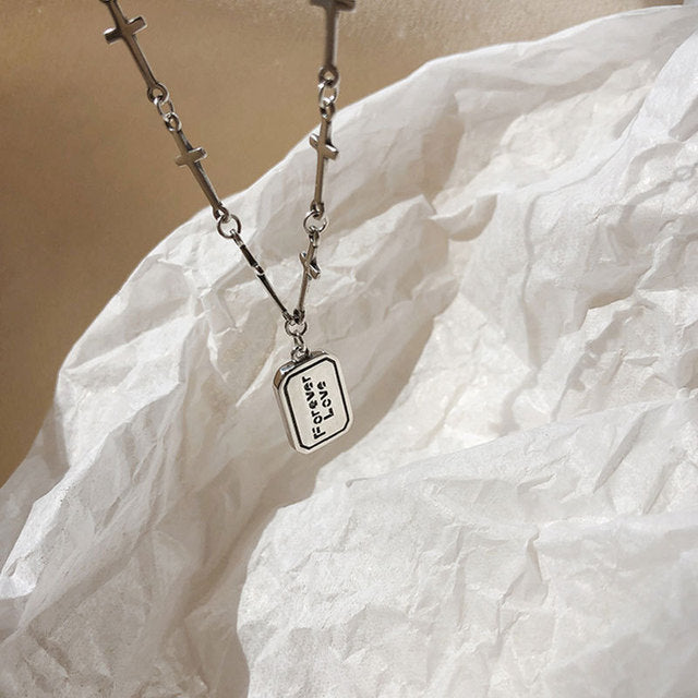 Forever Love S925 Sterling Silver Cross Necklace