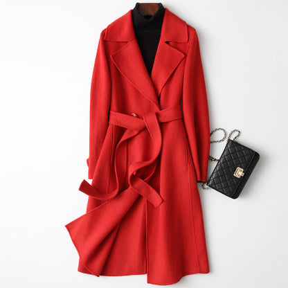 long red woolen coat 