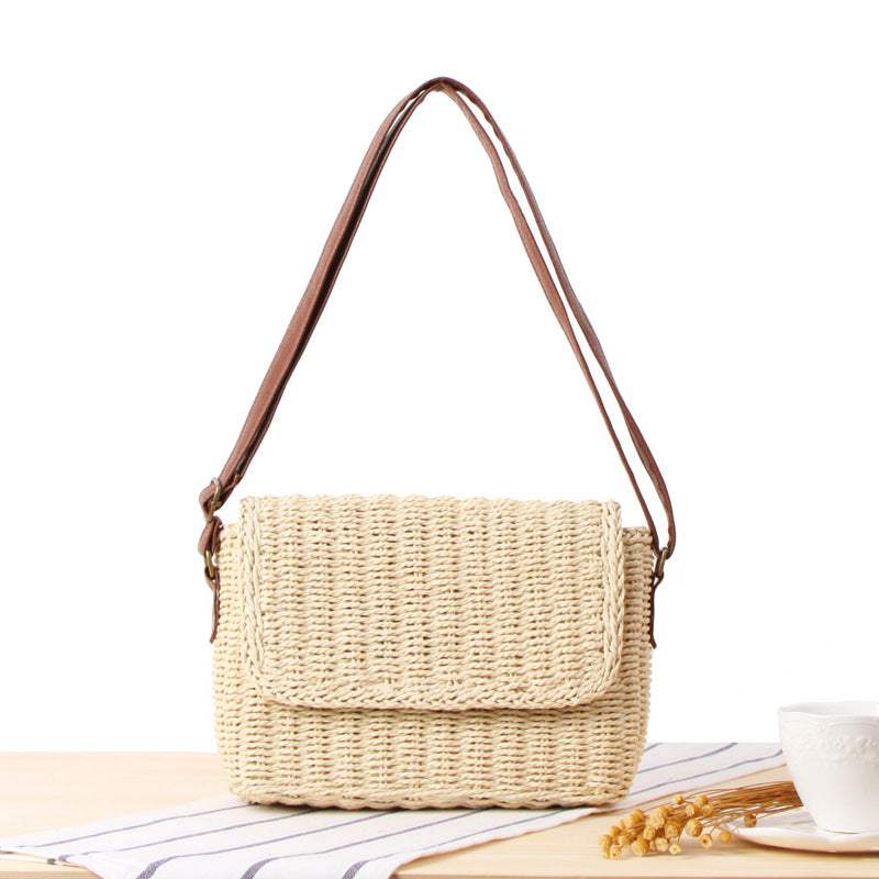 Crossbody Handbags | Hand-Woven Bag Mori Style Straw Square Bag