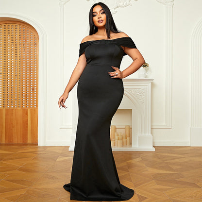 2023 Curvy Fashion |  Black Off Shoulder NYE dress