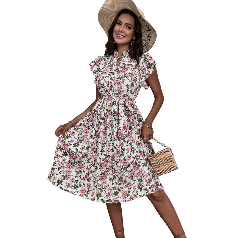 Floral Dress | White and Pink Floral Print Sundress