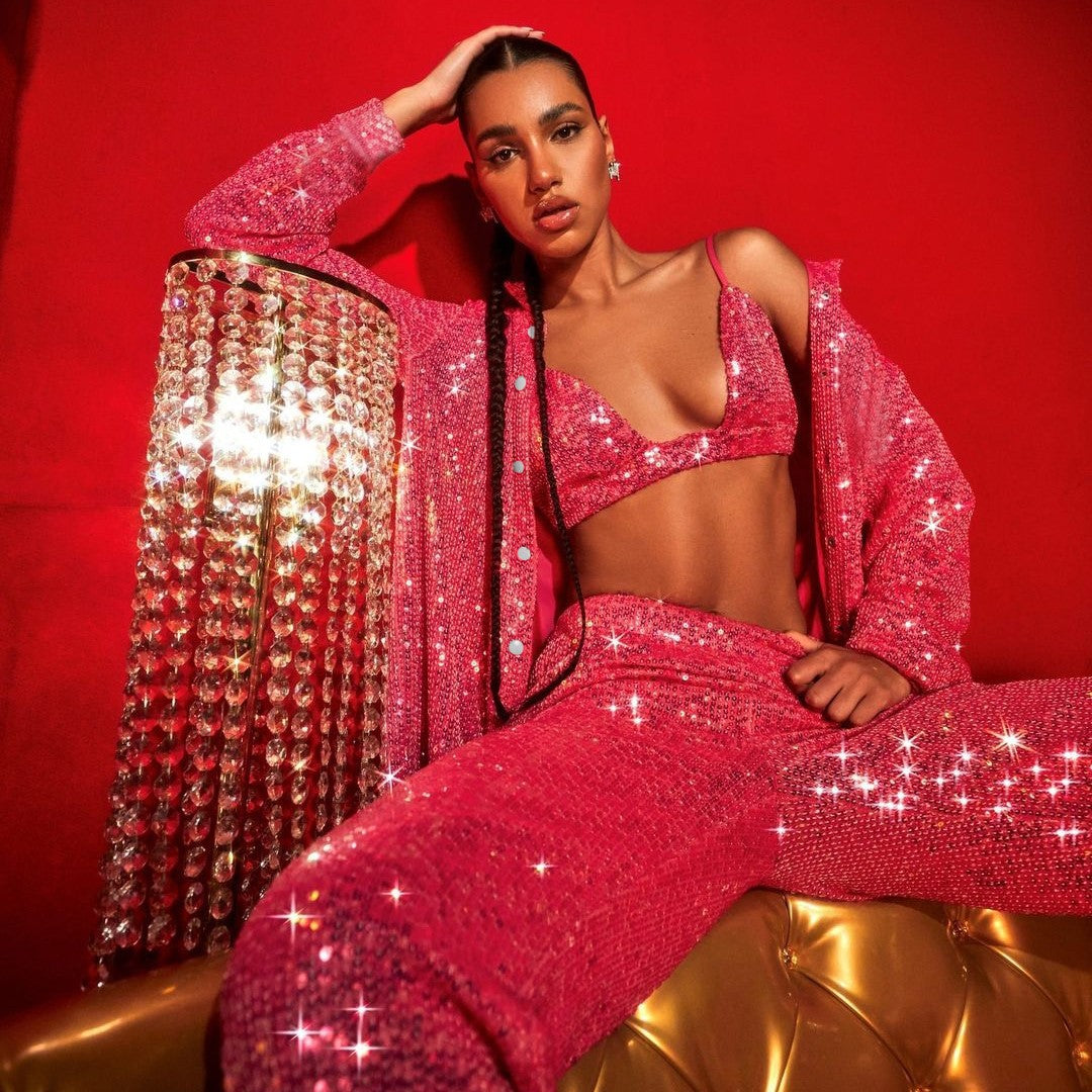 Euphoria Outfits | Glitter Shirt Outfit M / Green Pants Euphoria Outfits | Glitter Shirt Outfit M / Green Pants