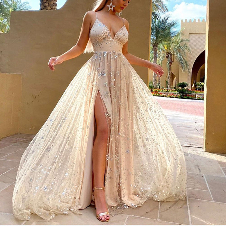 Prom Dresses 2023 | Shiny Crystal Glitter Aesthetic Fancy Dress M / White Prom Dresses 2023 | Shiny Crystal Glitter Aesthetic Fancy Dress M / White