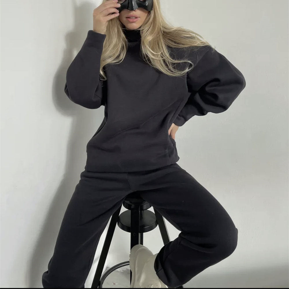 Winter Outfits | Turtleneck Sweater Pants Outfit 2-piece Set