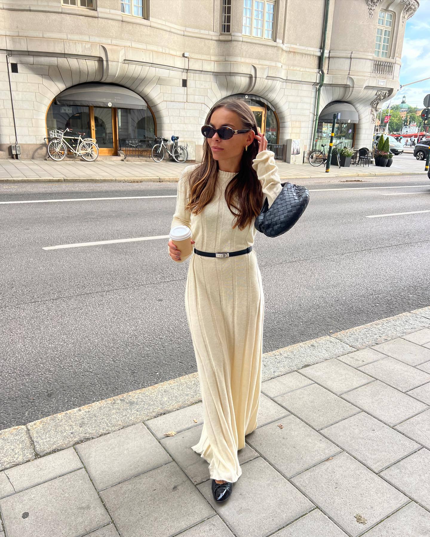 Sweater Dresses | Elegant Long Sleeve Knitted Cotton Maxi Dress L / White Sweater Dresses | Elegant Long Sleeve Knitted Cotton Maxi Dress L / White