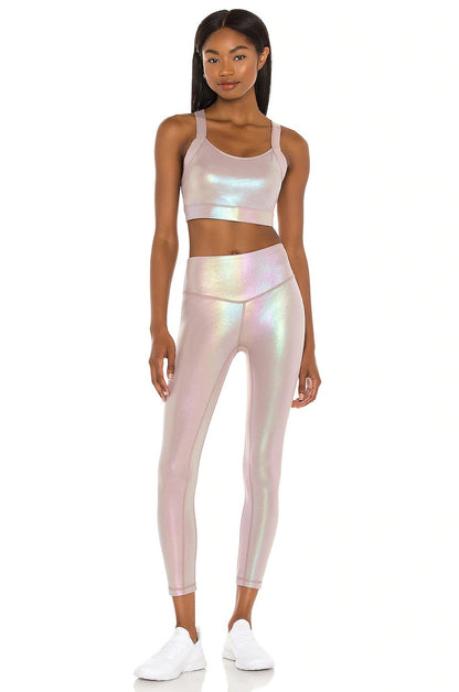 2023 Fashion Trends Gym Outfits | Holographic Gym Aesthetic Outfit 2-piece Set