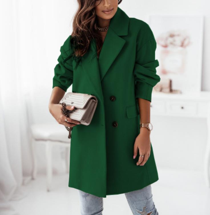 2022 Capsule Wardrobe | Emerald Green Blazer Coat