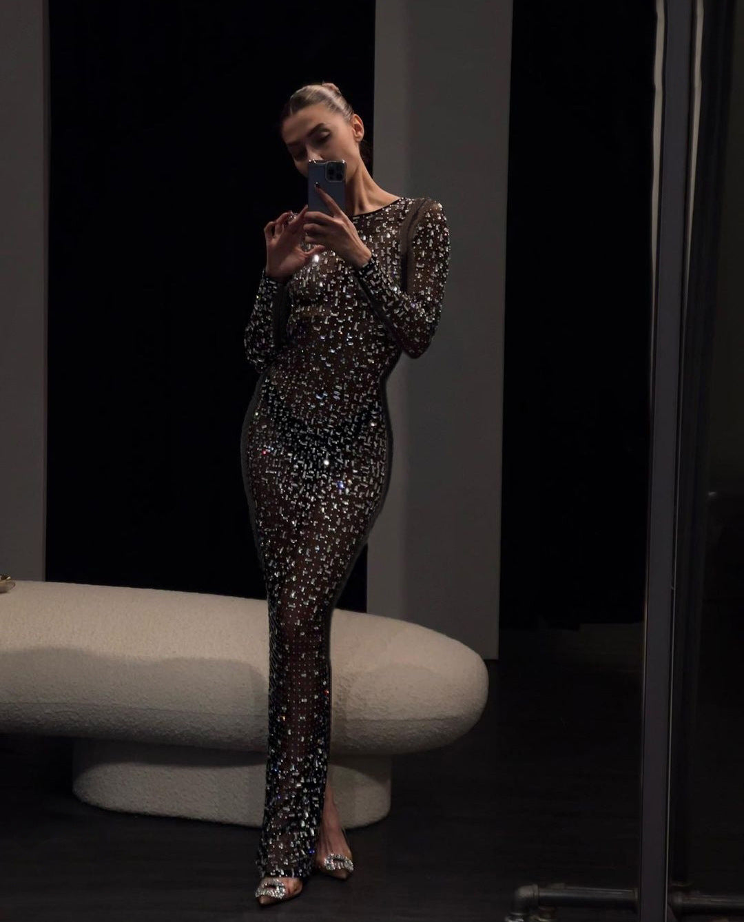 New Years Eve Outfits 2024 | Rhinestone See Through Maxi Dress TGC FASHION New Years Eve Outfits 2024 | Rhinestone See Through Maxi Dress TGC FASHION