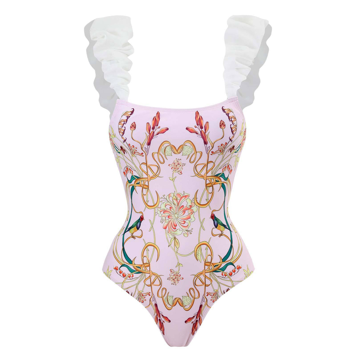 Summer Outfits | Pink Spring Outfit One Piece Swimsuit Chiffon Beach Dress