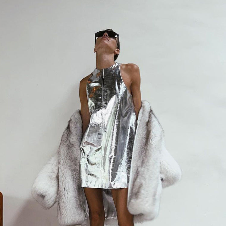 Metallic Silver Mini Dress Bodycon Sliver PU Leather O-Neck Sleeveless Mini Dresses Silver / L Miss Me Sequin Mini Dress Silver | Princess Polly Metallic Silver Mini Dress Bodycon Sliver PU Leather O-Neck Sleeveless Mini Dresses Silver / L Miss Me Sequin Mini Dress Silver | Princess Polly