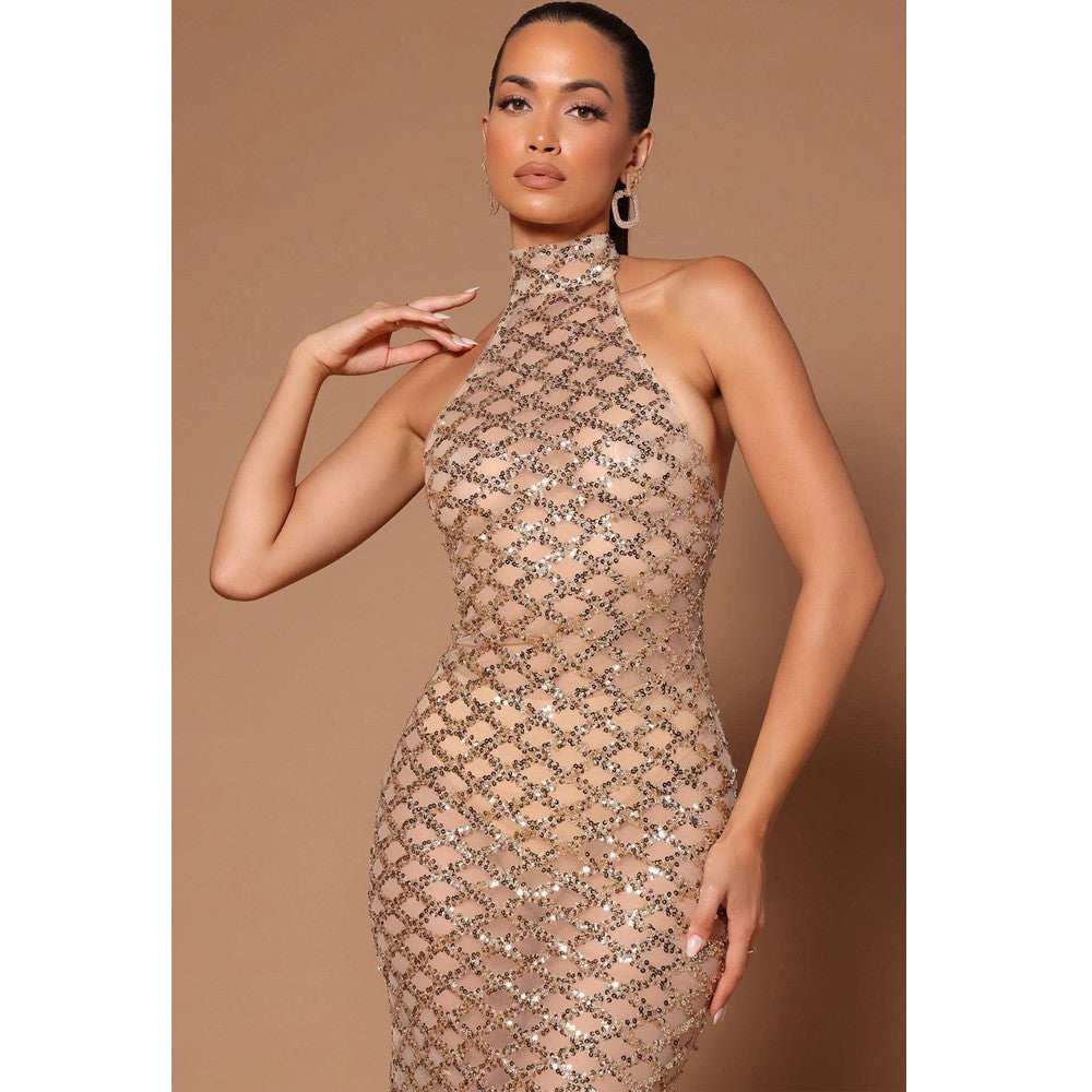 Gold Rhinestone Dress Golden Luxe Diamond Dress Gold Rhinestone Dress Golden Luxe Diamond Dress