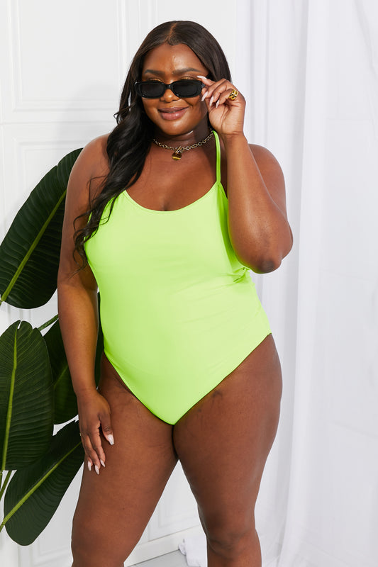 Summer Outfits | Marina West Swim High Tide One-Piece in Lemon-Lime