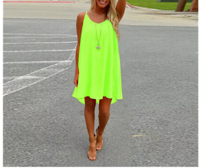 Neon Outfits | Neon Colors Chiffon Mini Dress TGC FASHION Neon Outfits | Neon Colors Chiffon Mini Dress TGC FASHION