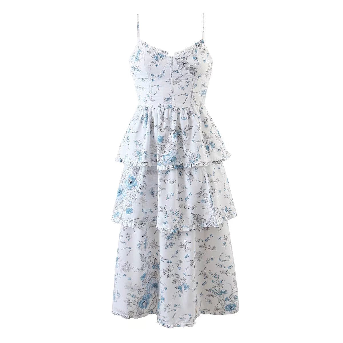 Spring Dresses | Romantic Tiered Ruffles Layers Cami Ruffles Sundress