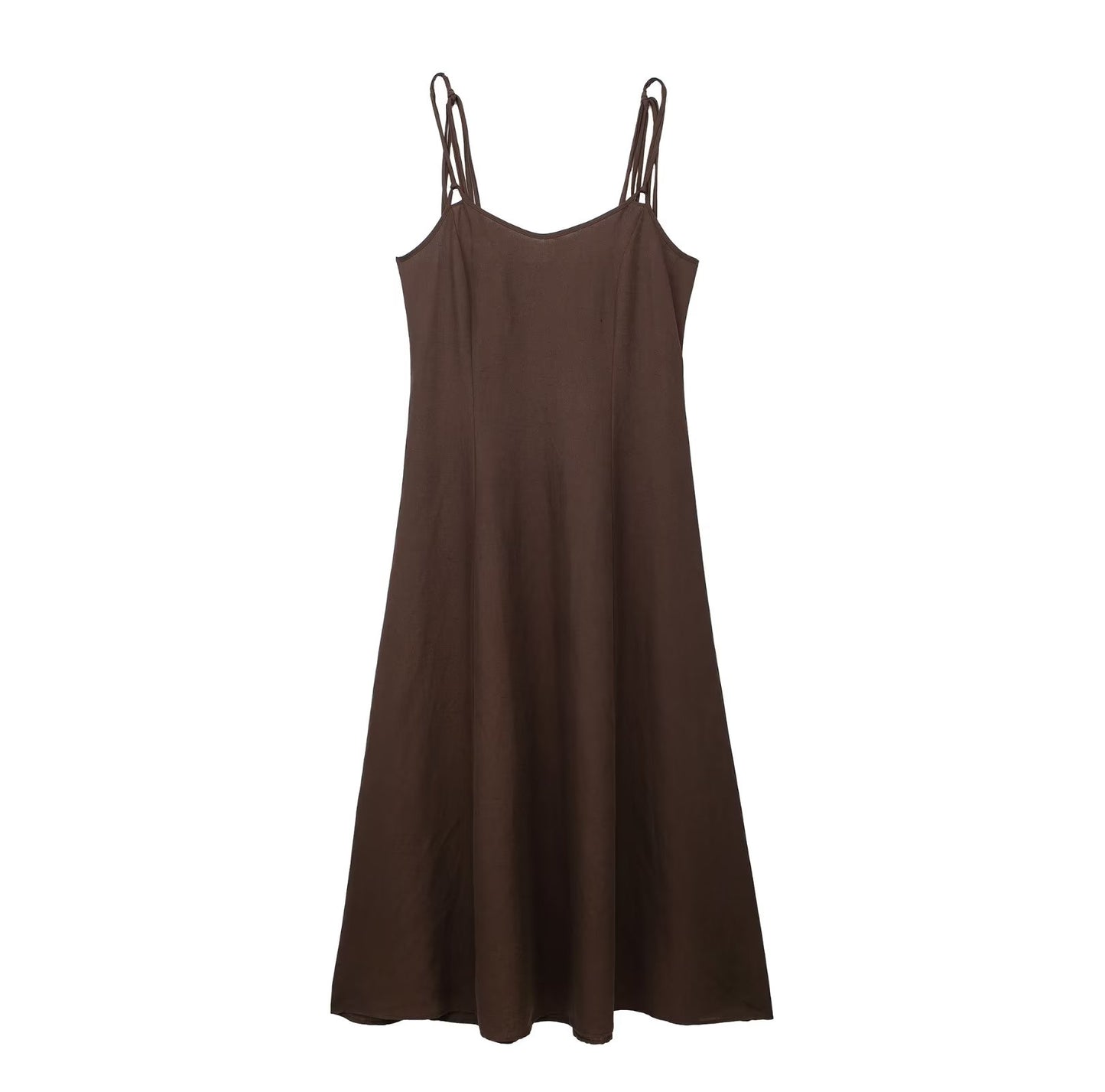 Capsule Wardrobe 2023 | Summer Capsule Wardrobe Brown Aesthetic Linen Maxi Dress.