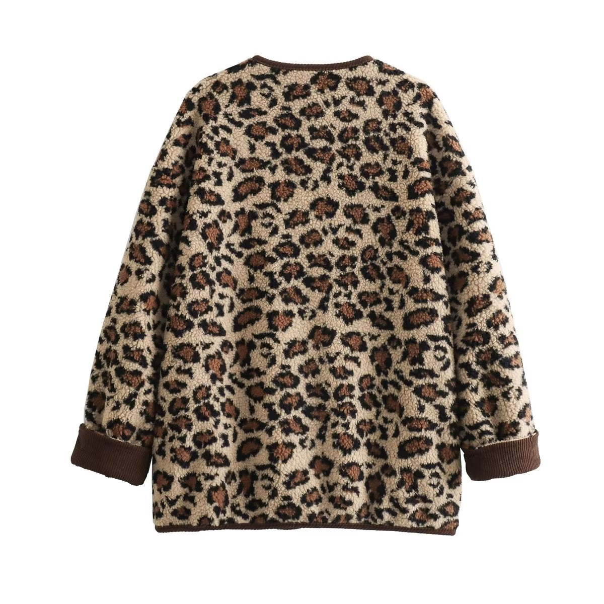 TGC FASHION 2024 Fashion Fall Outfits, Button Wool Leopard Print Coat