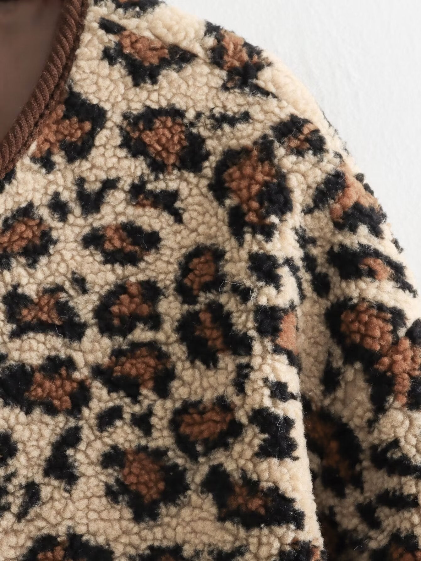 TGC FASHION 2024 Fashion Fall Outfits, Button Wool Leopard Print Coat