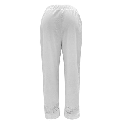 2024 Summer Outfits | Cotton Linen Elastic Waist Casual Pants Sizes S-3XL