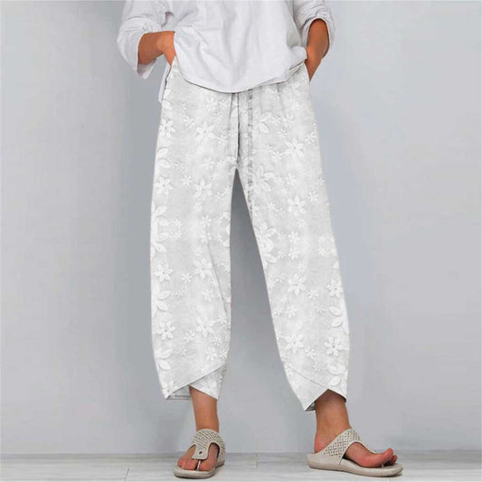 2024 Spring Outfits | Cotton Linen Lace Casual Pants Sizes S-3XL