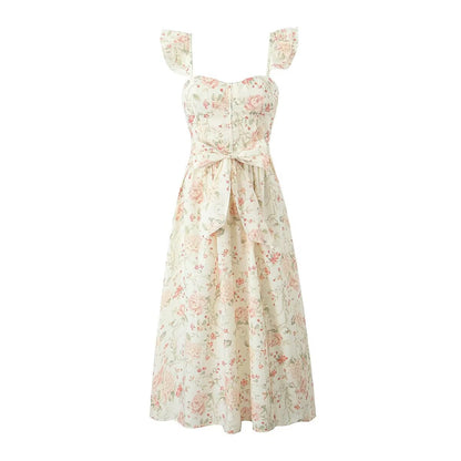 Fun Spring Dresses 2024 | Flutter Sleeves Bow Floral Dress