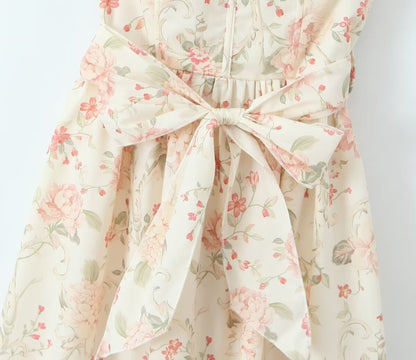 Fun Spring Dresses 2024 | Flutter Sleeves Bow Floral Dress