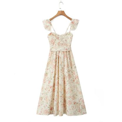 Fun Spring Dresses 2024 | Flutter Sleeves Bow Floral Dress