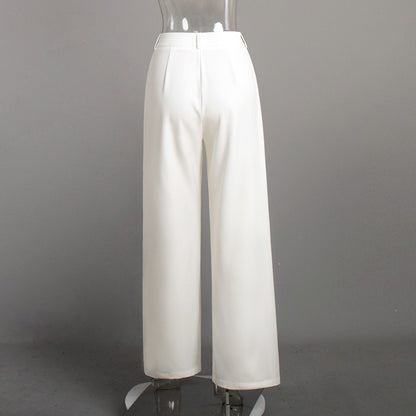 Thanksgiving Outfit Must-Have 2025 | Elegant Winter White Wide-Leg Trousers - High-Waist, Office to Casual Chic