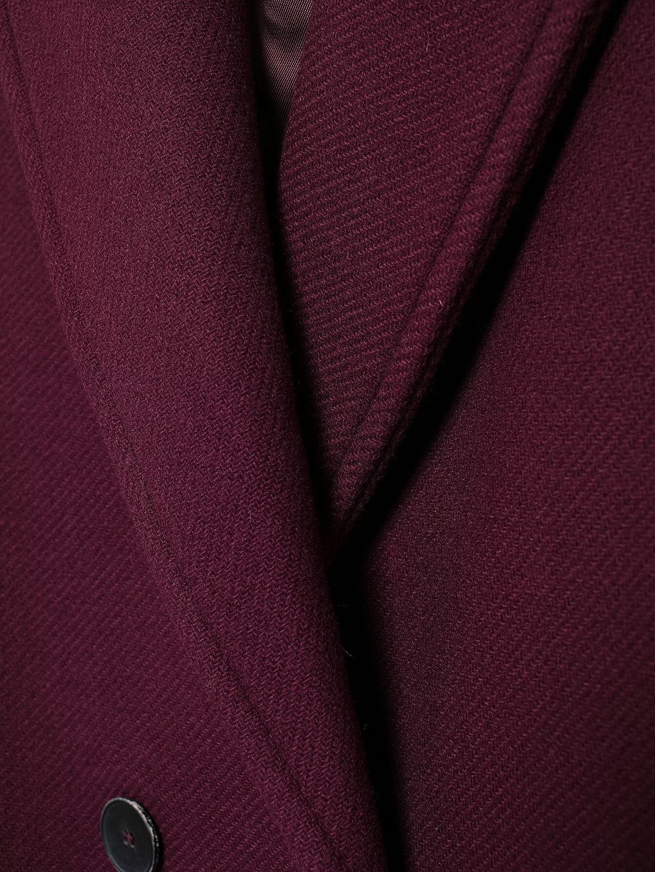 Burgundy Double-Breasted Winter Overcoat - Extra-Long Casual & Office Coat for Fall/Spring