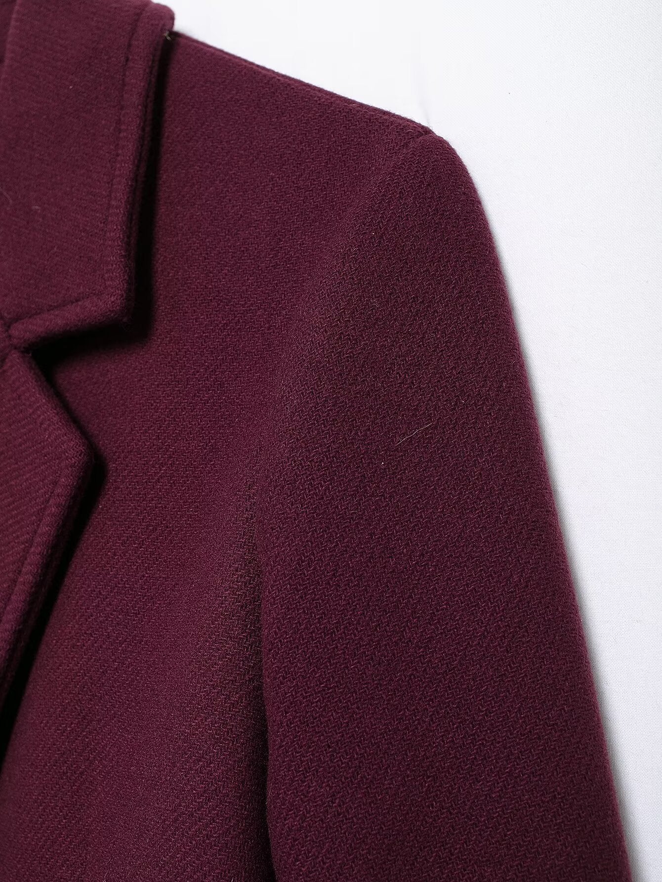 Burgundy Double-Breasted Winter Overcoat - Extra-Long Casual & Office Coat for Fall/Spring