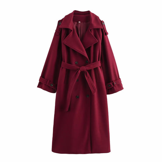 Winter Outfit | Burgundy Trench Coat