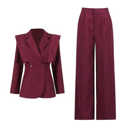 Burgundy Business Casual Spring Set | Elegant Office Wear