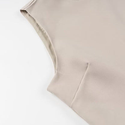 TGC “Spring Form” Sleek Two-Piece Dress Set | Minimalist Sleeveless Crew Neck Top & Short Skirt