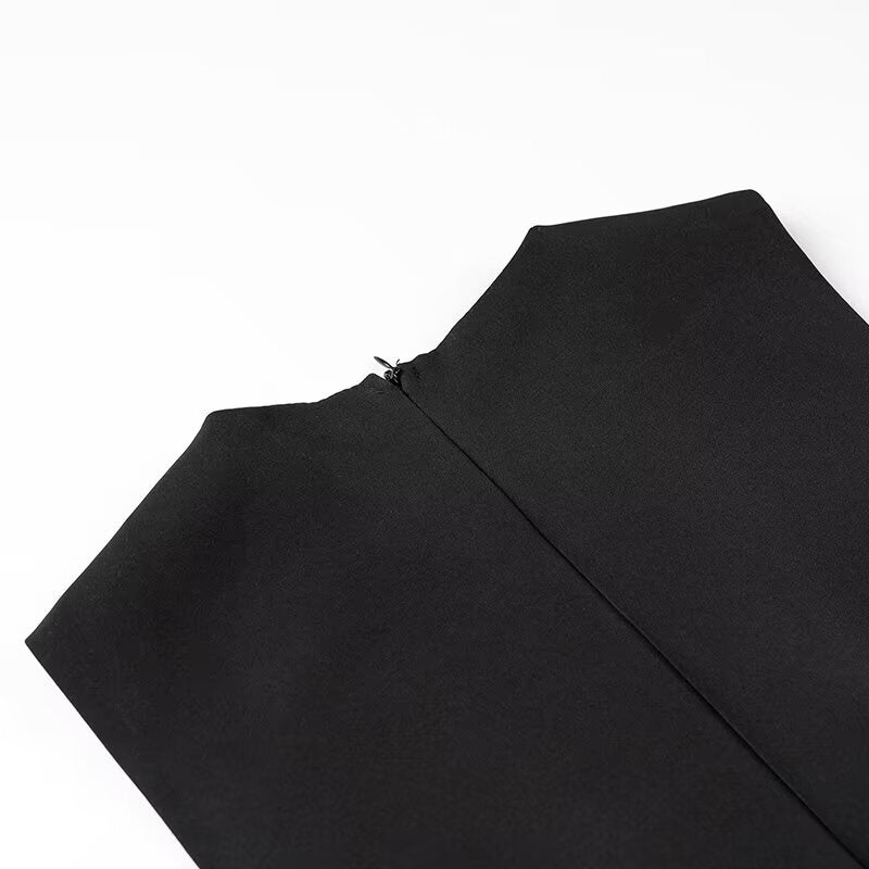 TGC “Spring Form” Sleek Two-Piece Dress Set | Minimalist Sleeveless Crew Neck Top & Short Skirt