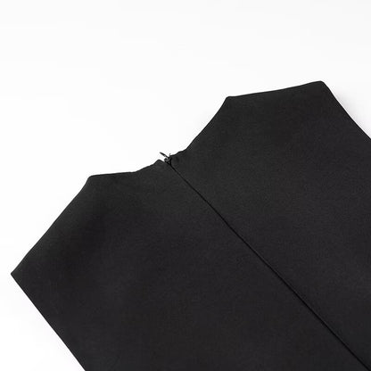 TGC “Spring Form” Sleek Two-Piece Dress Set | Minimalist Sleeveless Crew Neck Top & Short Skirt