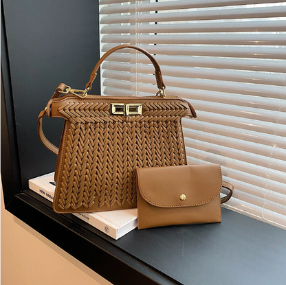 TGC “Everyday Grace” Woven Tote | High-Sense Large Capacity Office & Messenger Bag