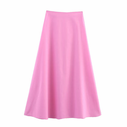 Summer Simplicity” V-Neck Vest & High Waist Midi Skirt Set | Sleeveless Office Chic 2-Piece