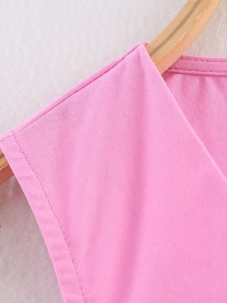 Summer Simplicity” V-Neck Vest & High Waist Midi Skirt Set | Sleeveless Office Chic 2-Piece